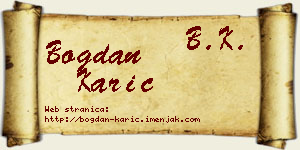 Bogdan Karić vizit kartica